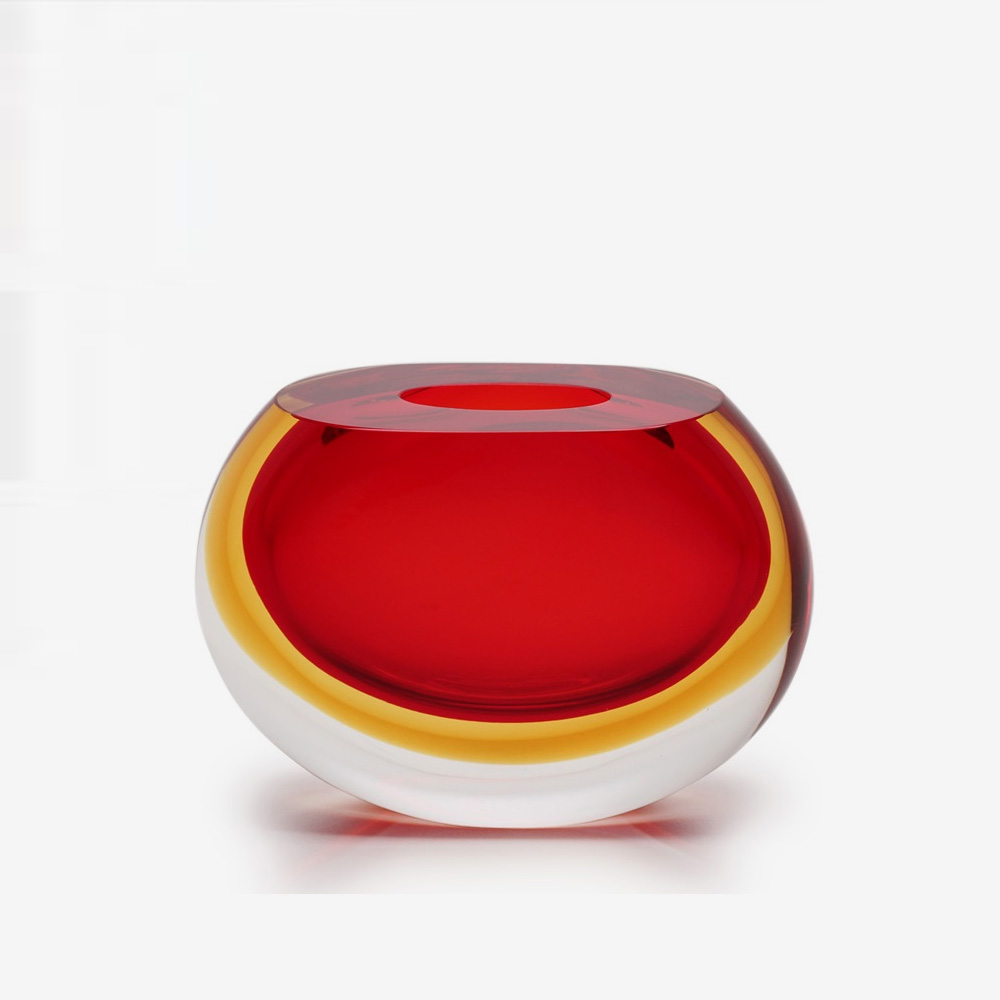 Cá d’Oro Minimalistic Glass Mini Vase 92 Red-Ambar