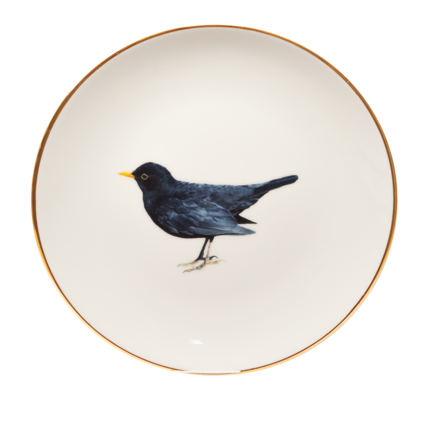 Bord&Meer Plate with a Blackbird (Gold)