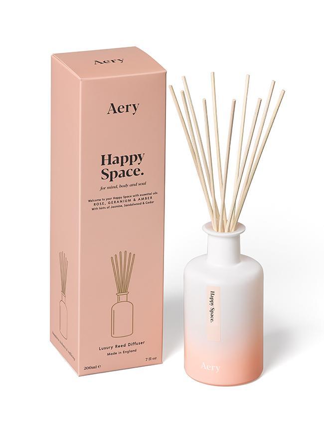 Aery Rose, Geranium and Amber Aromatherapy Happy Space Reed Diffuser