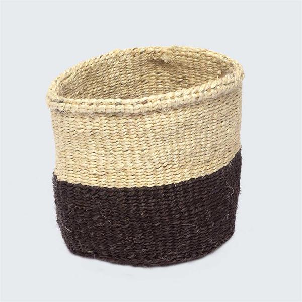 Kenyan Sisal Basket Half Navy No 56