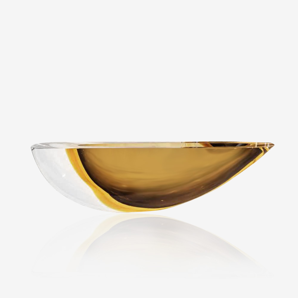 Cá d’Oro Minimalistic Glass Vase Canoe Fume-Ambar 