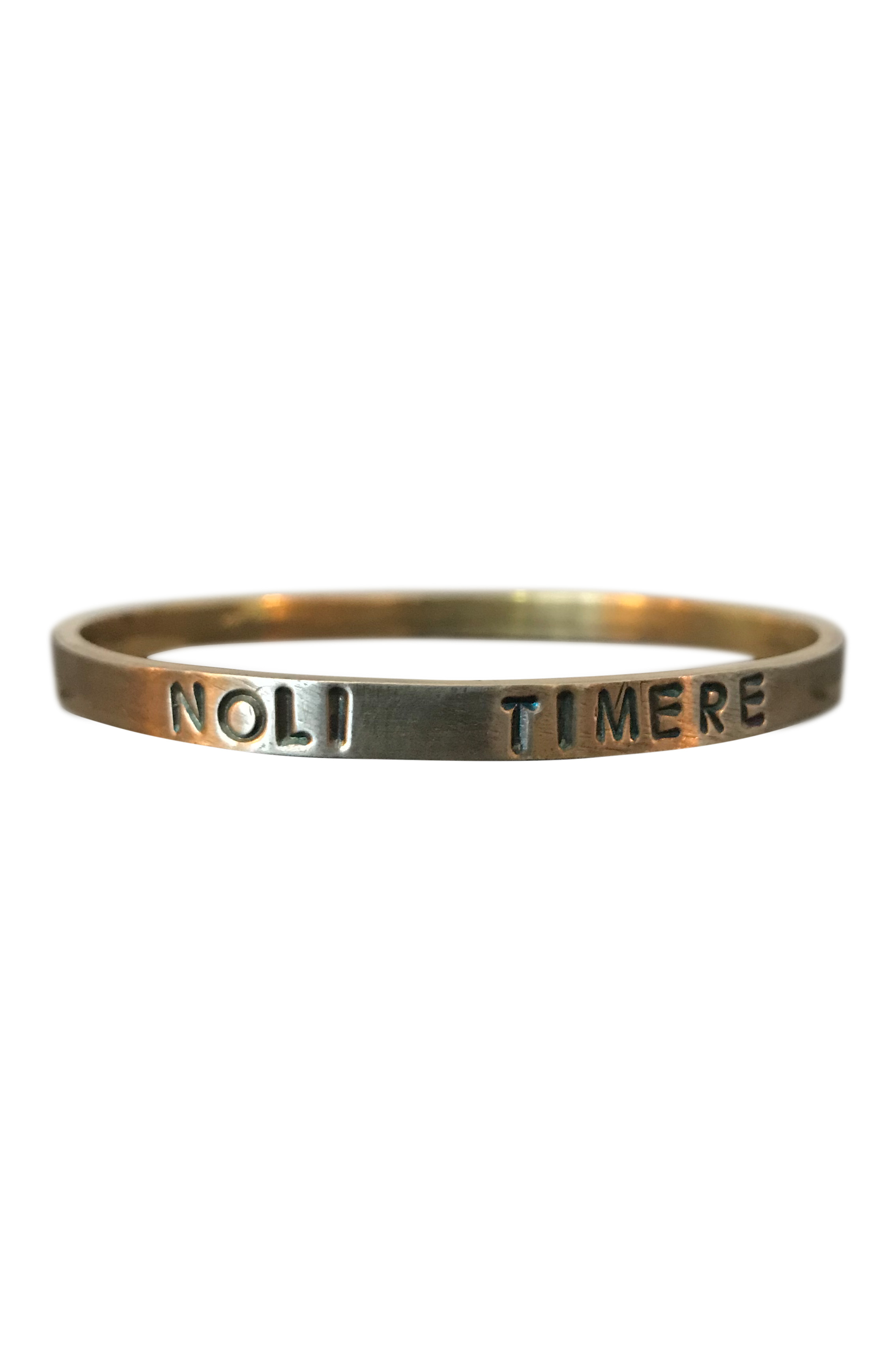 Window Dressing The Soul Oxidised Gold Plated Silver Bangle Noli Timere
