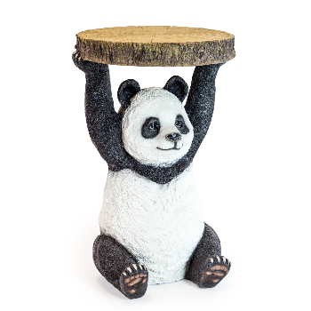 William Francis Panda Holding Trunk Slice Side Table