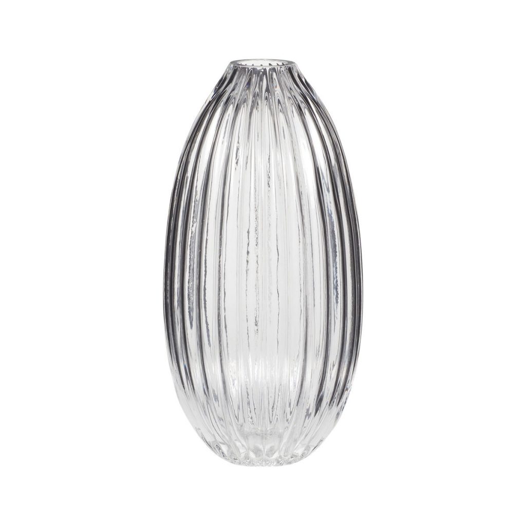 Hubsch Striped Clear Glass Vase