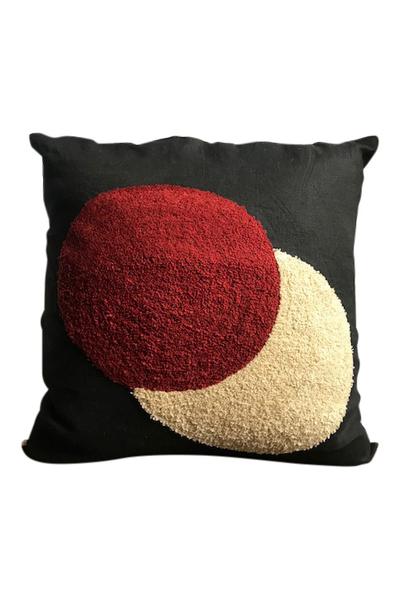 Window Dressing The Soul Circles Embroidered Cushion Black
