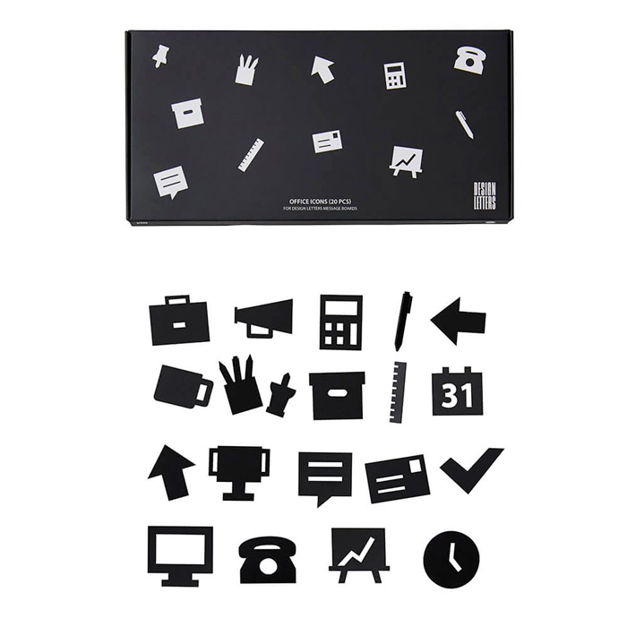 Design Letters Office Icons Black For Message Board