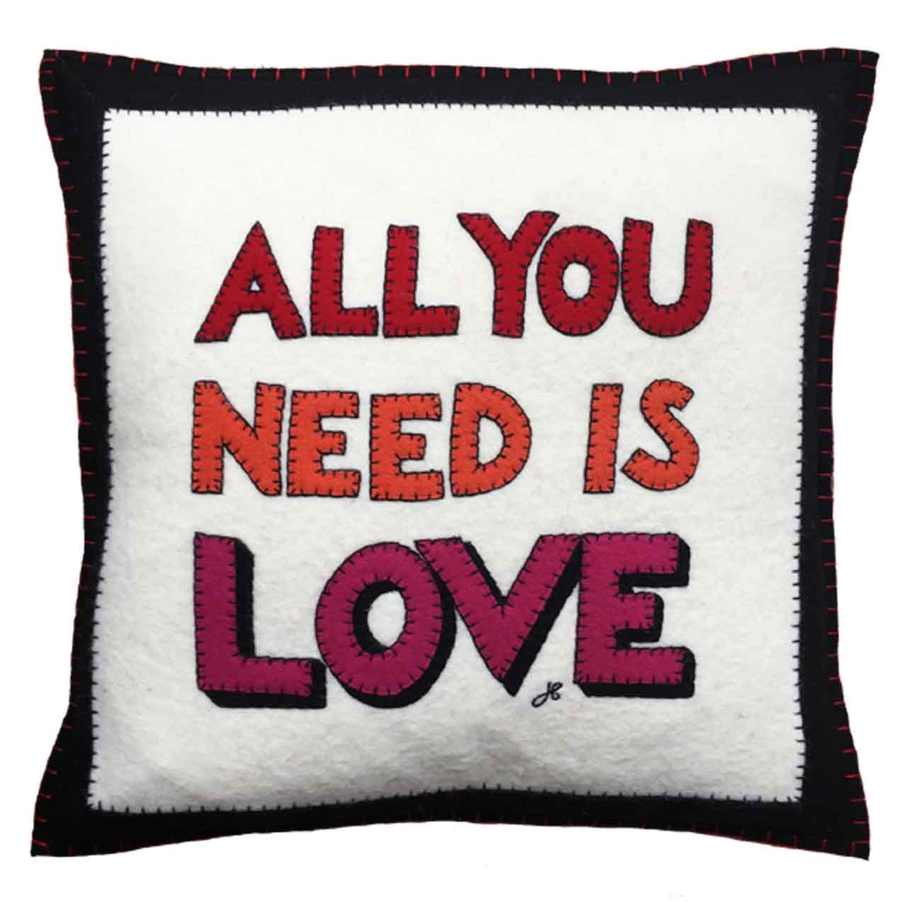 Jan Constantine All You Need is Love Felt Wool Cushion