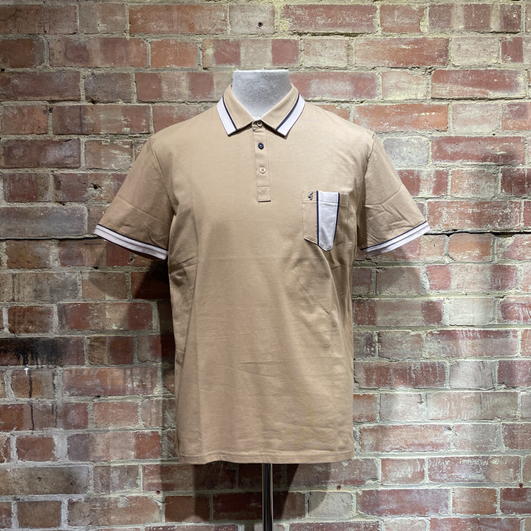 Vintage Retro Polo Shirt Sand