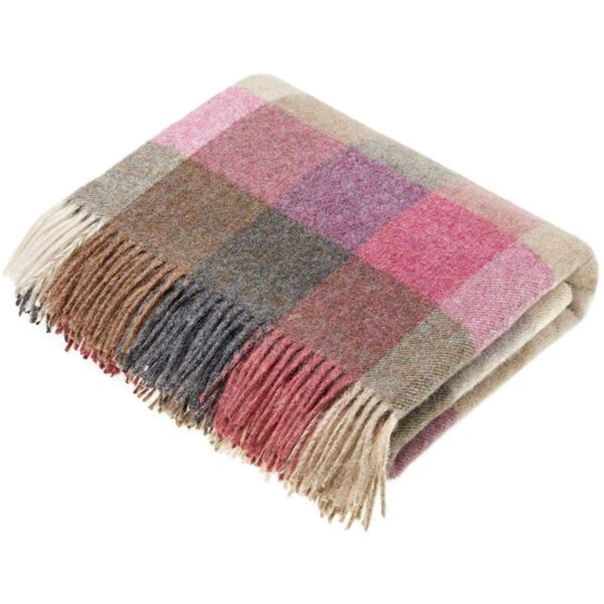 Heather Harlequin Check Shetland Throw 140cm x 185cm