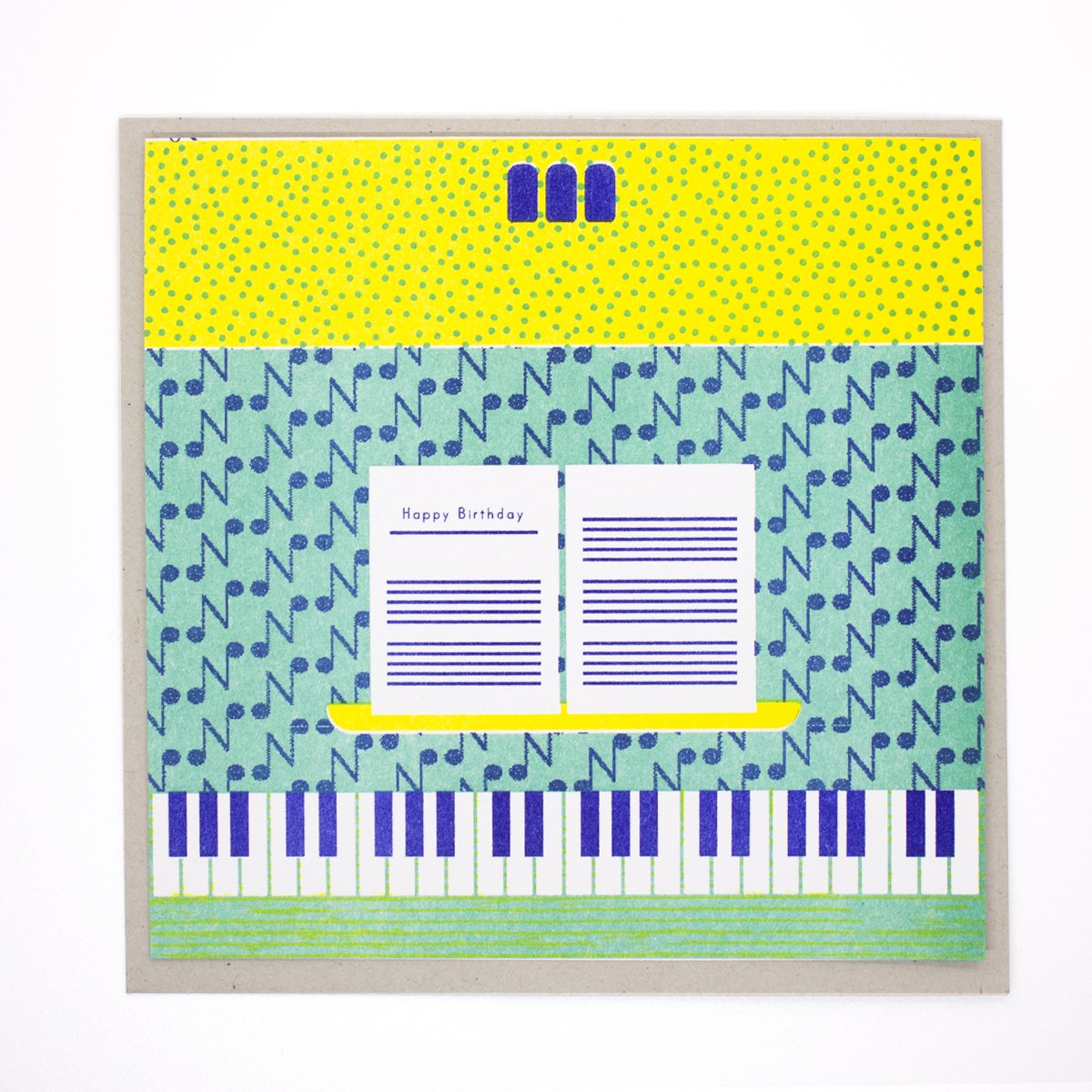 Bomull Press Birthday Card - Origami Piano A