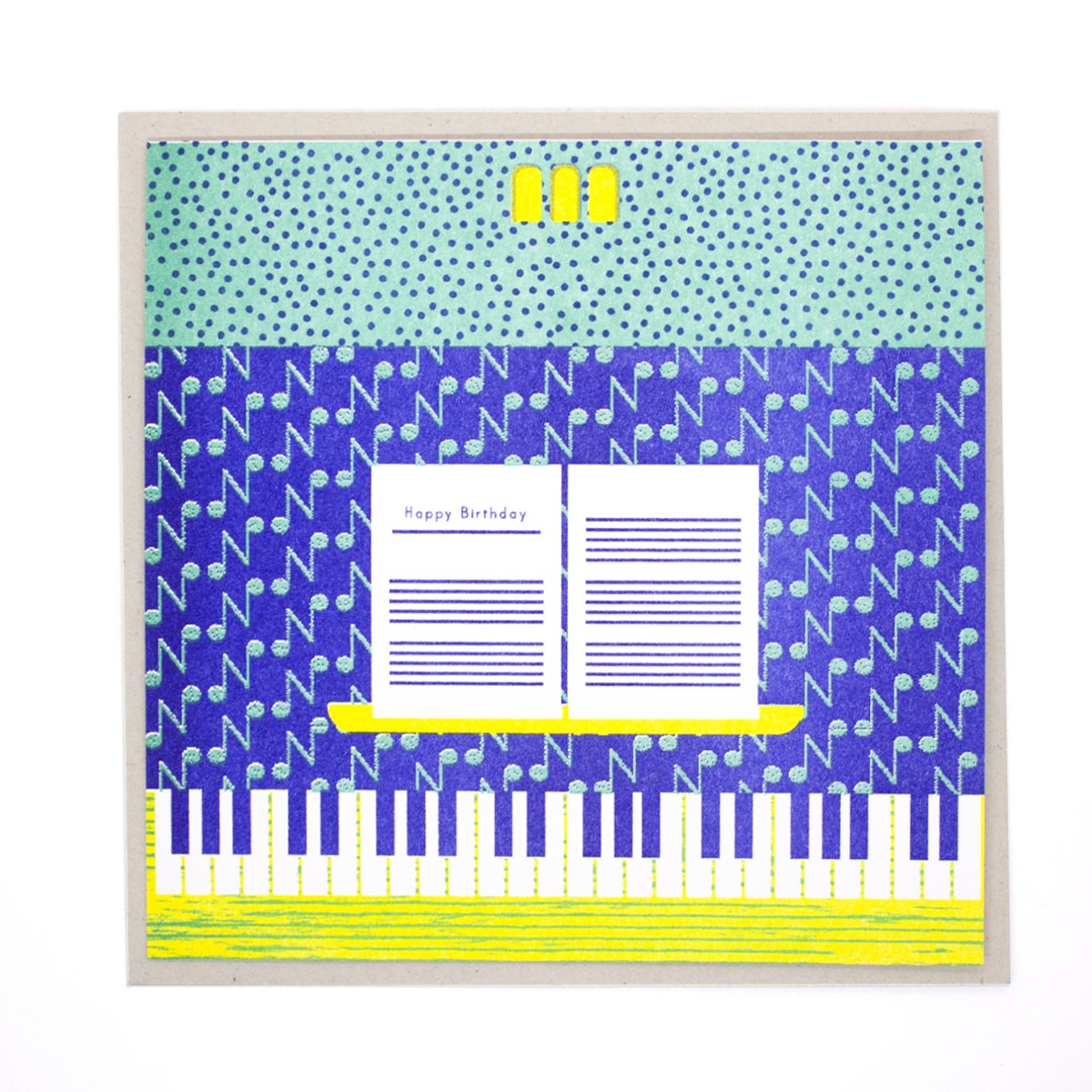 Bomull Press Birthday Card - Origami Piano B