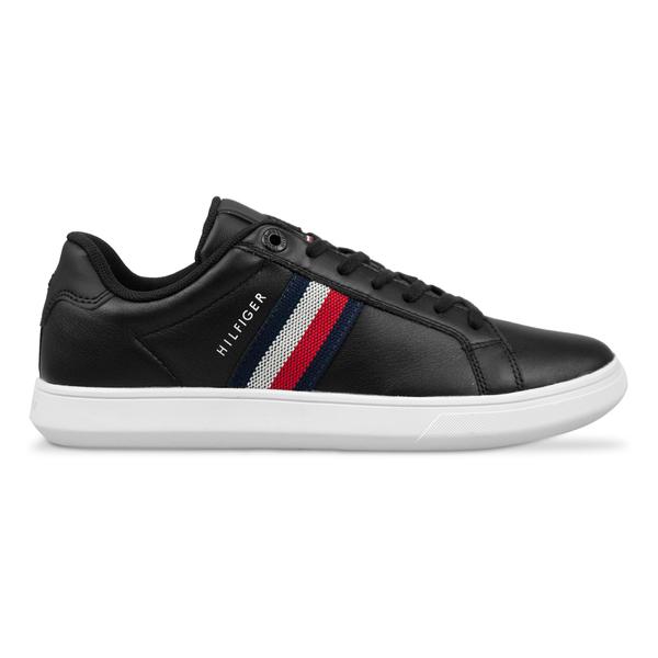 Essential Leather Cupsole Trainer Shoes Black