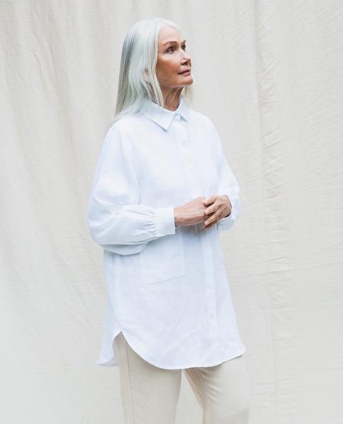 Beaumont Organic SPRING Jacqueline Linen Shirt In White