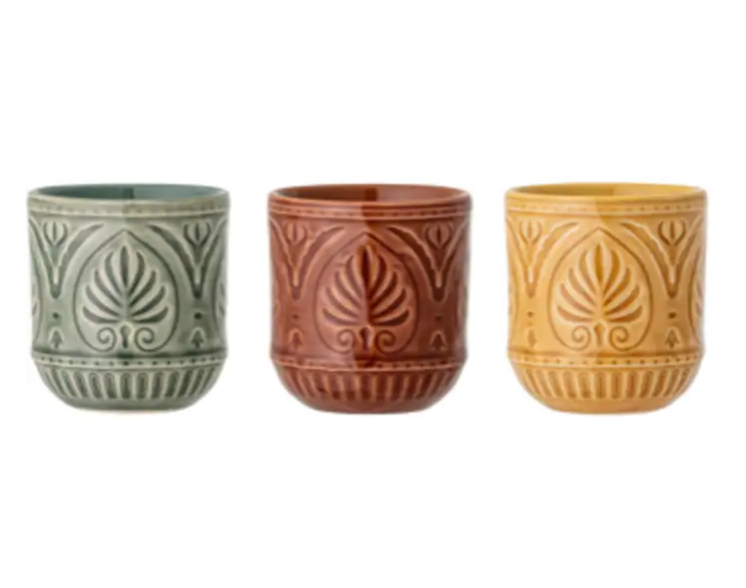 Bloomingville Set of 3 Ceramic Multi Color Mugs