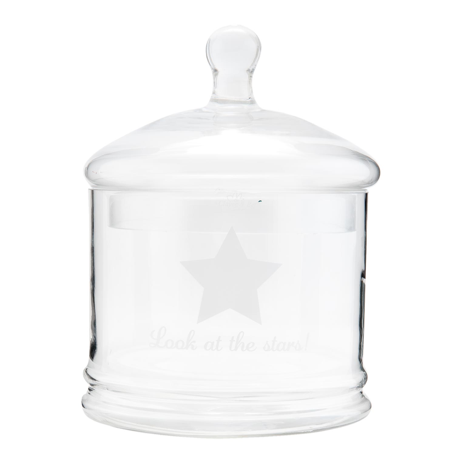 clayre & Eef Glass Storage Jar with Star