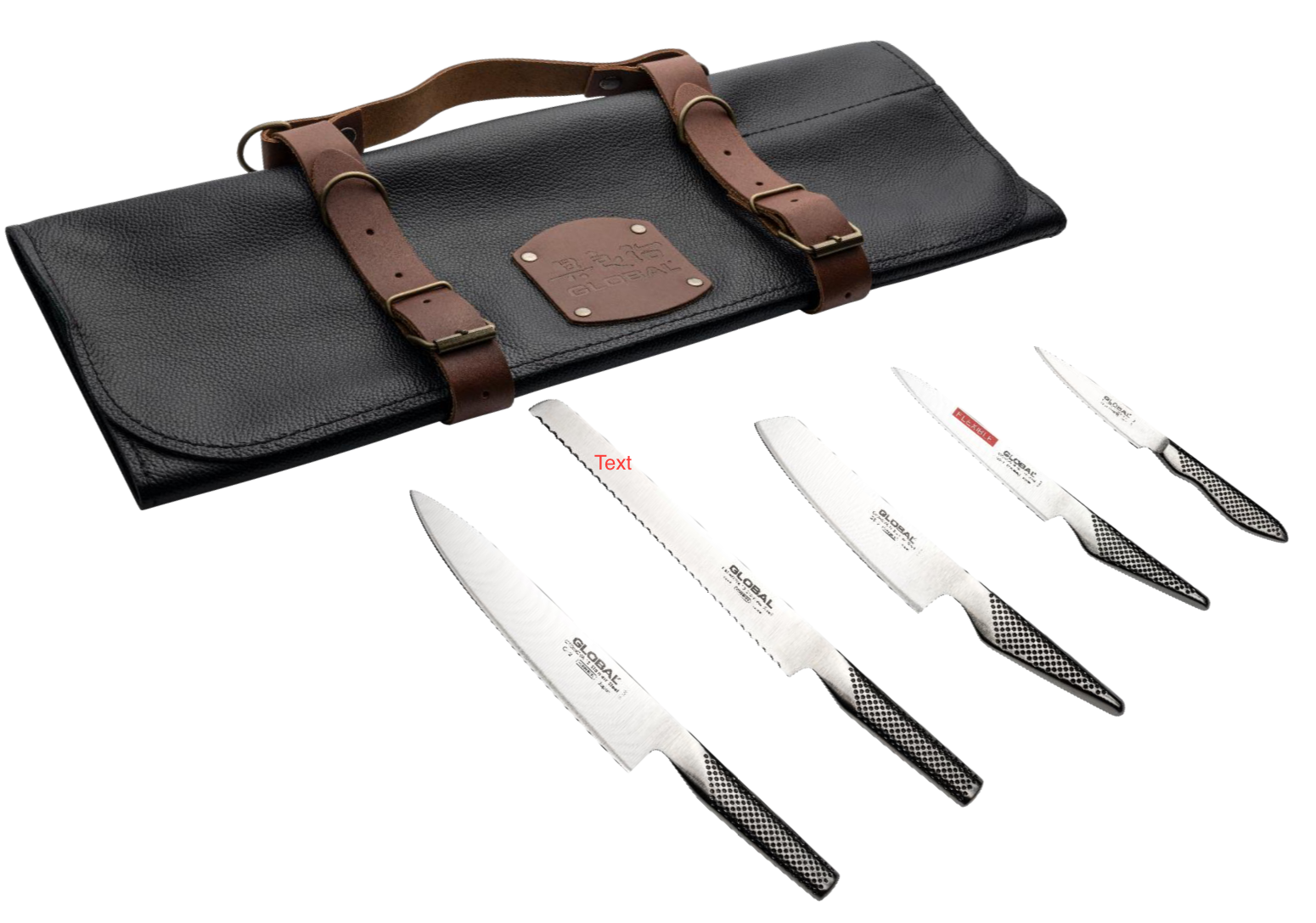 Global Global Limited Edition Knife Set with Real Leather Knife Case / Wrap