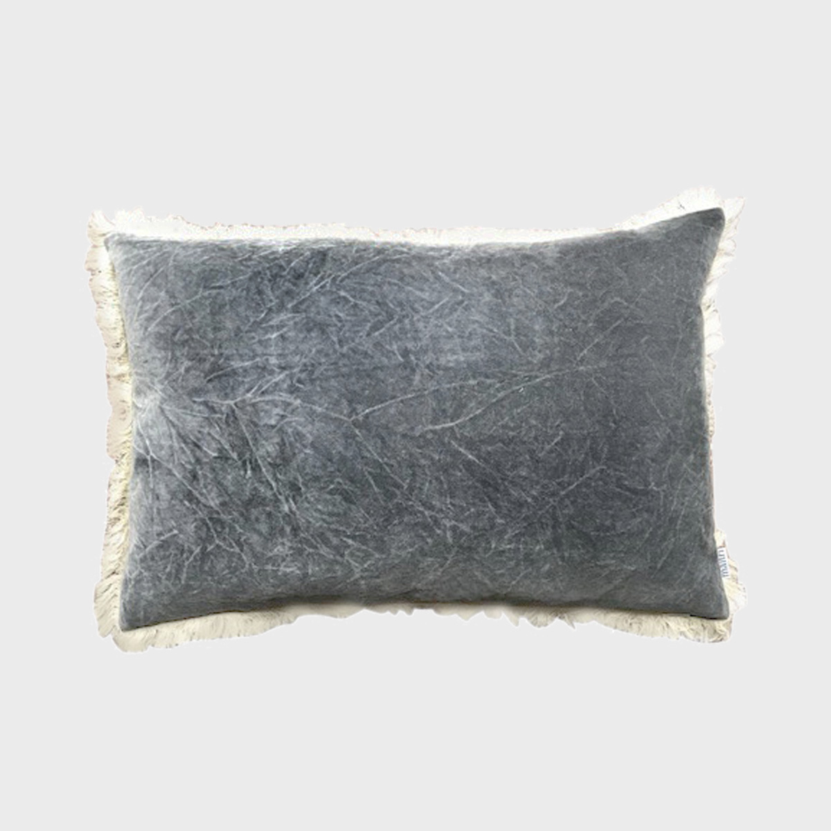 Maitri Stonewashed Velvet Cushion Charcoal 40 X 60