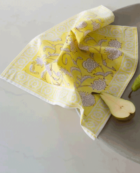 Block Print Lemon Napkin