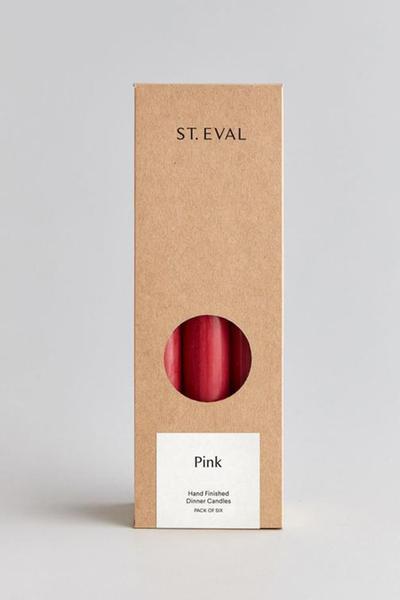 St Eval Pack of 6 Pink Dinner Candles