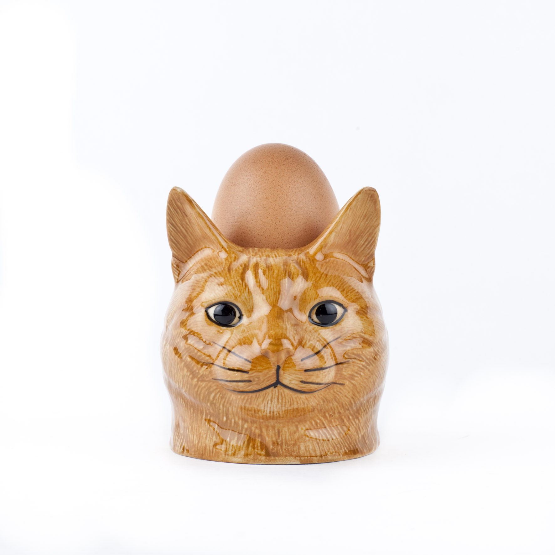 Quail Ceramics Vincent Ginger Cat Face Egg Cup