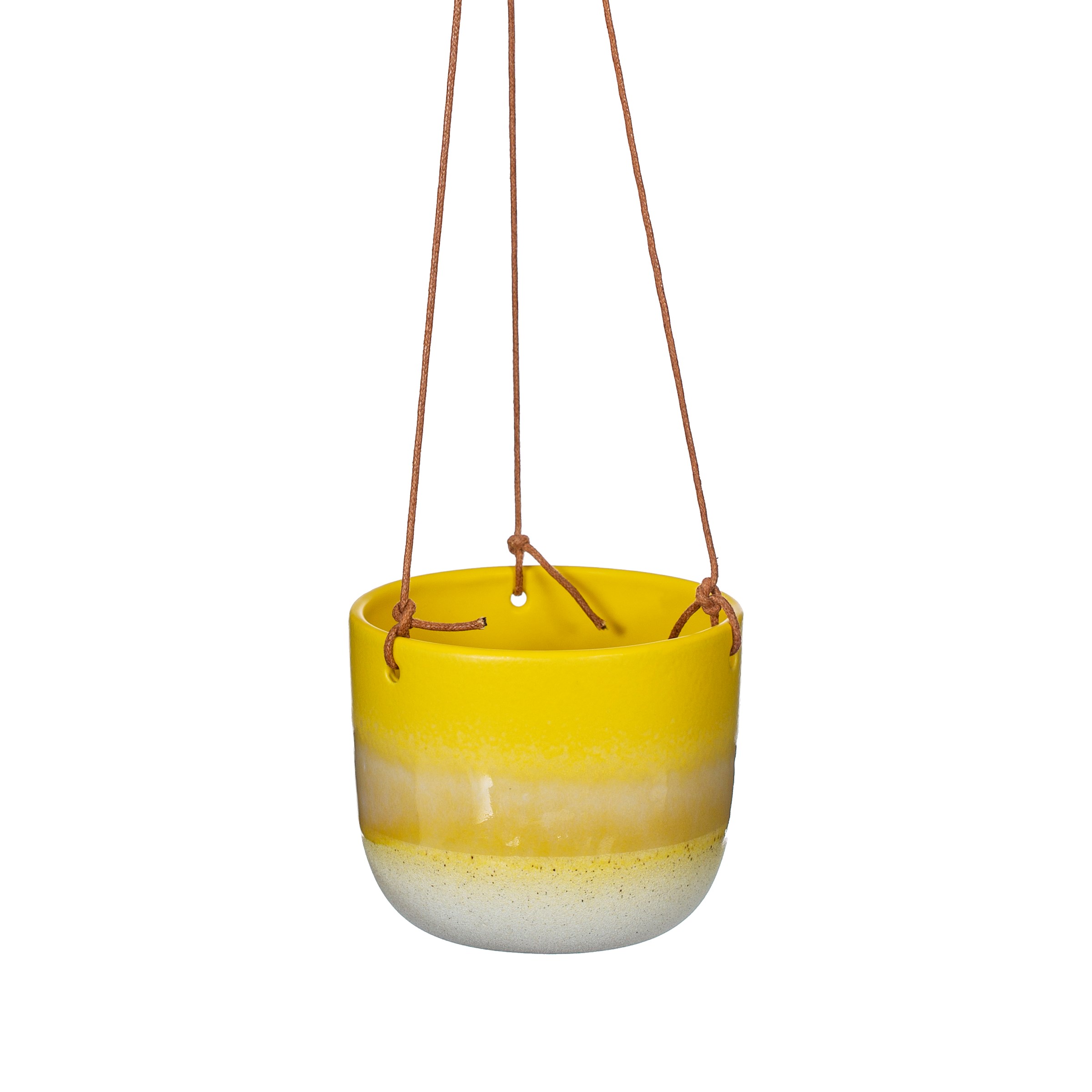 &Quirky Mojave Glaze Yellow Hanging Planter