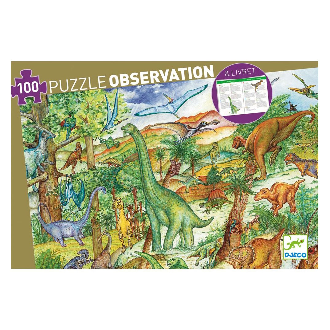 Djeco  Observation Puzzle 100 Pcs Dinosaur