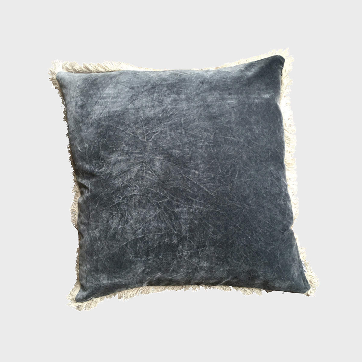 Maitri Stonewashed Velvet Cushion Charcoal 50 X 50