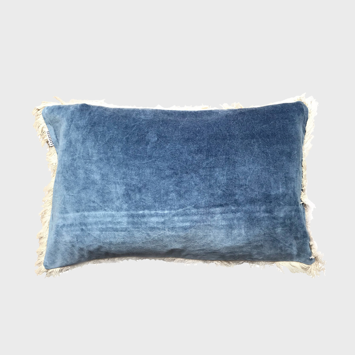 Maitri Stonewashed Velvet Cushion Blue 30 X 50