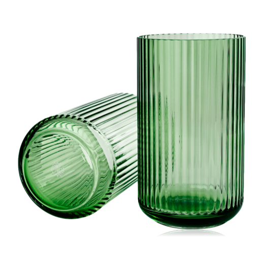 Lyngby Porcelaen Mouth Blown Glass Vase Copenhagen Green 25cm