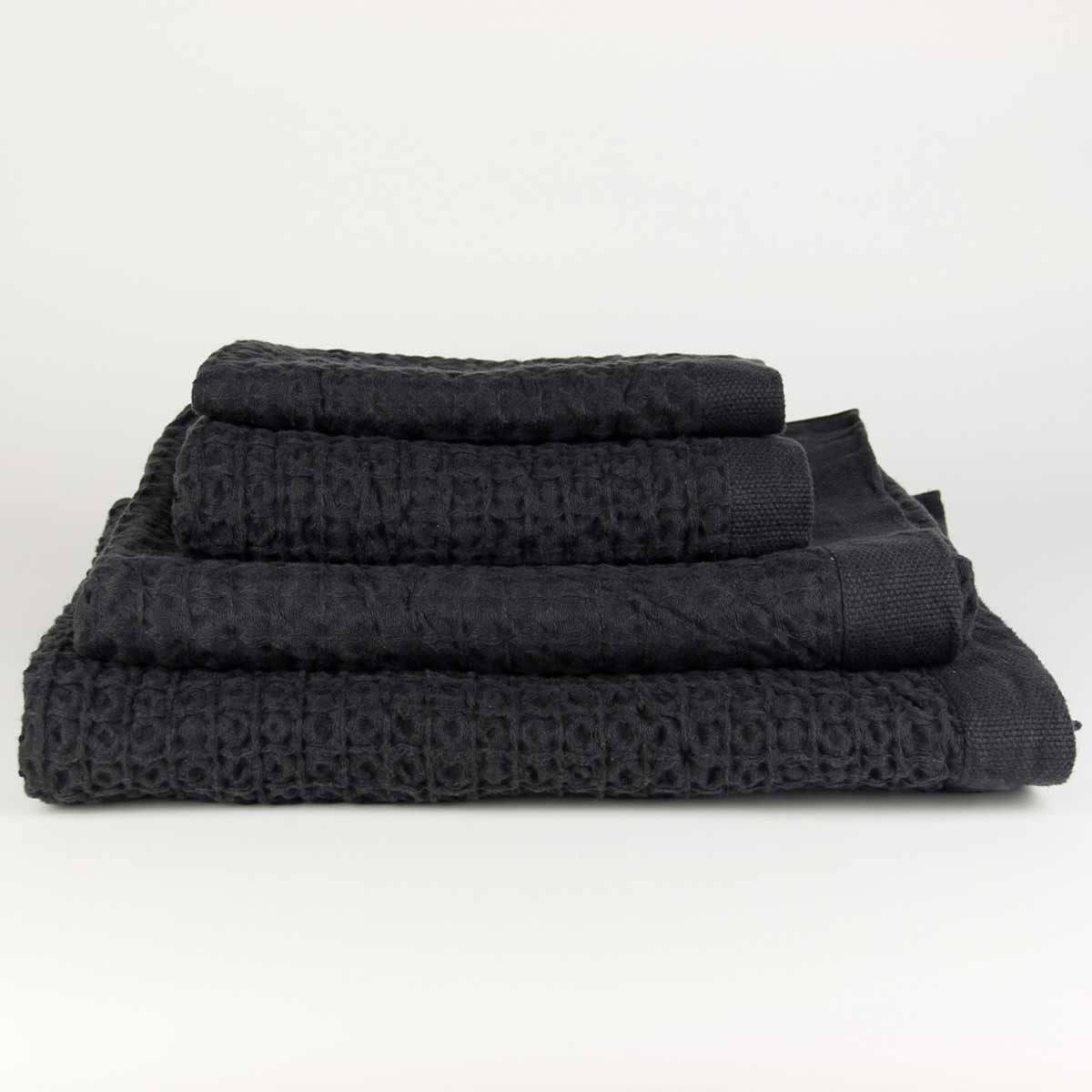 Heather Waffle Towel Charcoal