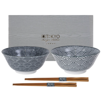 Tokyo Design Studio Rice Bowl Nippon Black - Set of 2