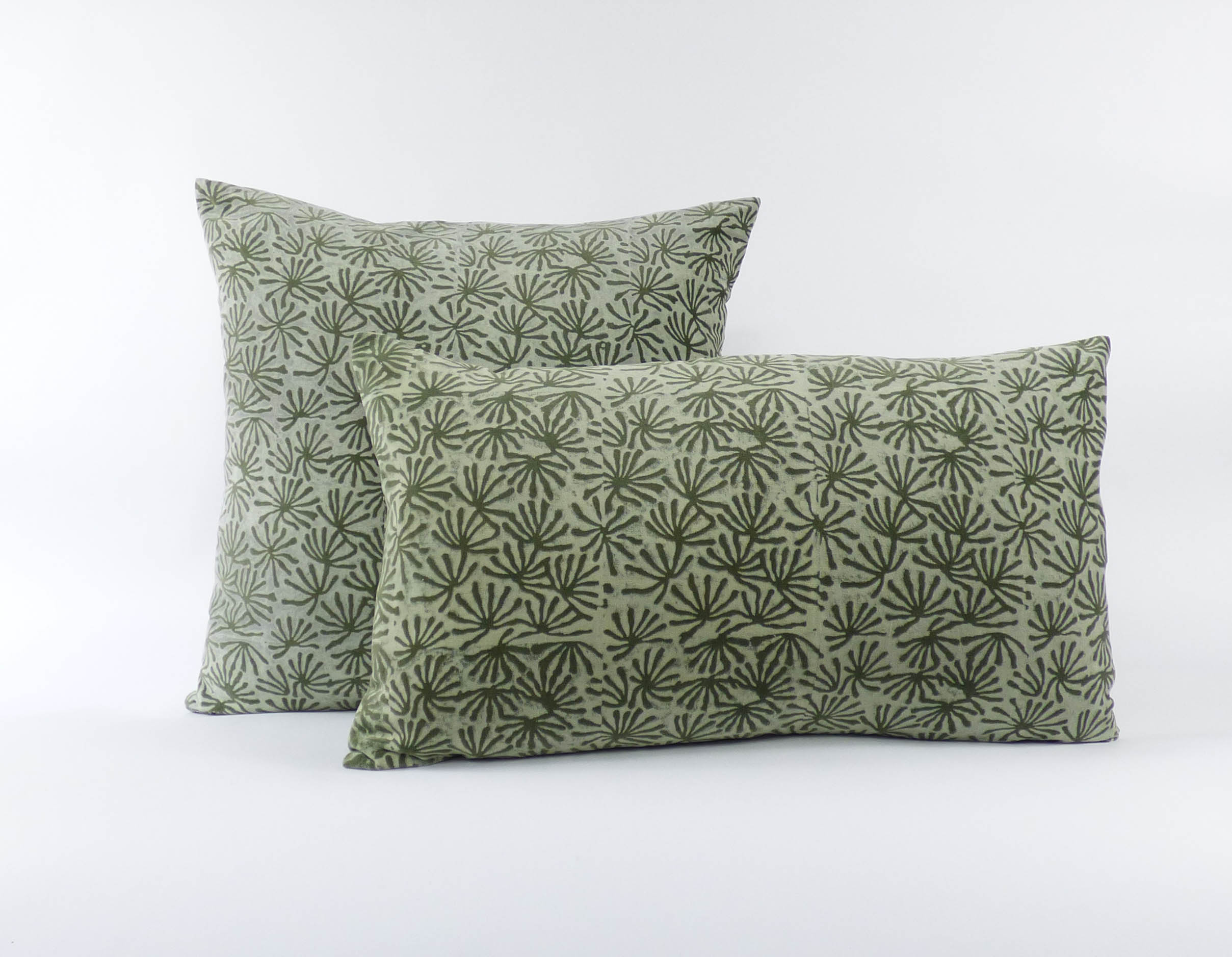 Indigo & Wills Splash Olive Velvet Cushions