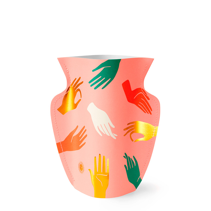 Octaevo Mini Paper Vase Hamsa Pink