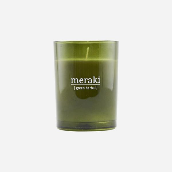 Meraki Scented Soy Candle Green Herbal Large
