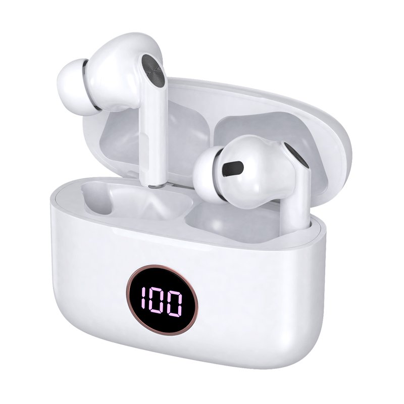 White Stereo Bluetooth Dual Pod Earbuds Lcd COOL AIR PRO Headphones