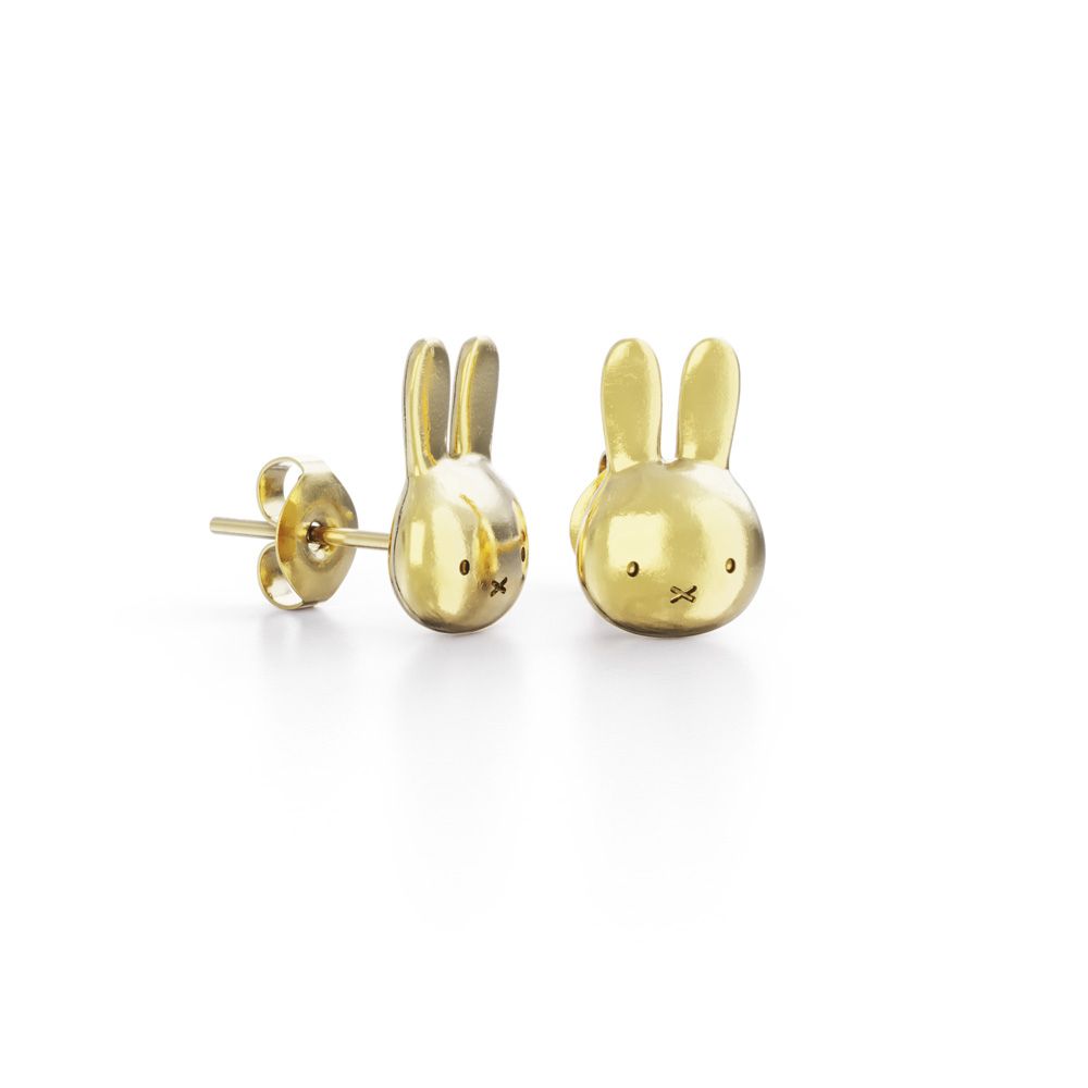 Miffy Miffy Mini Head Studs Earrings 18ct Gold Vermeil