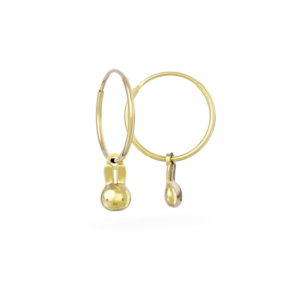 Miffy Miffy Mini 18ct Gold Vermeil Head Hoop Earrings