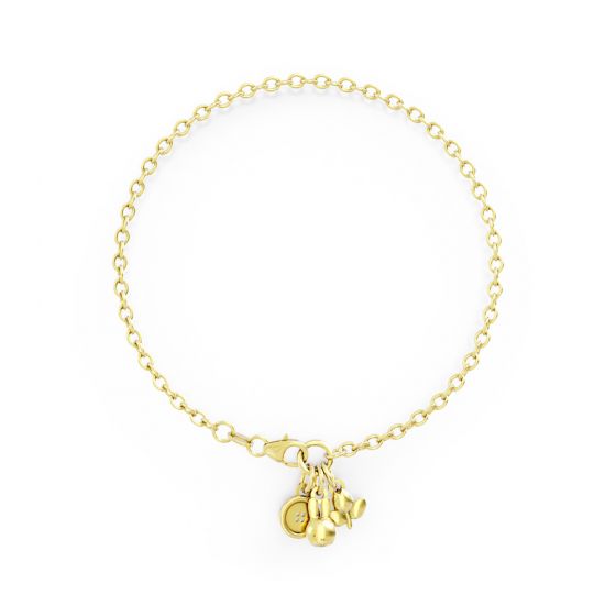 Miffy Miffy 18ct Gold Triple Charm Bracelet