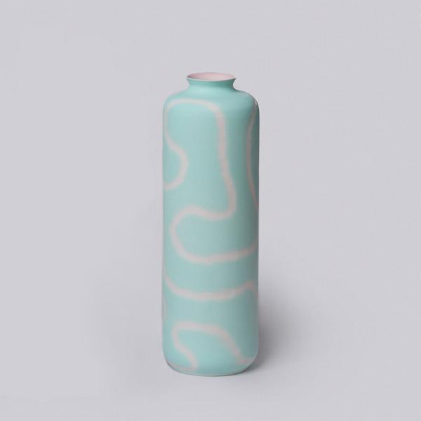 Memphis Tall Lotus Vase Light Blue