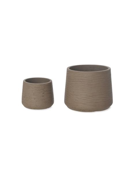 Garden Trading Warm Stone Tapered Cement Plant Pots Set Of 2