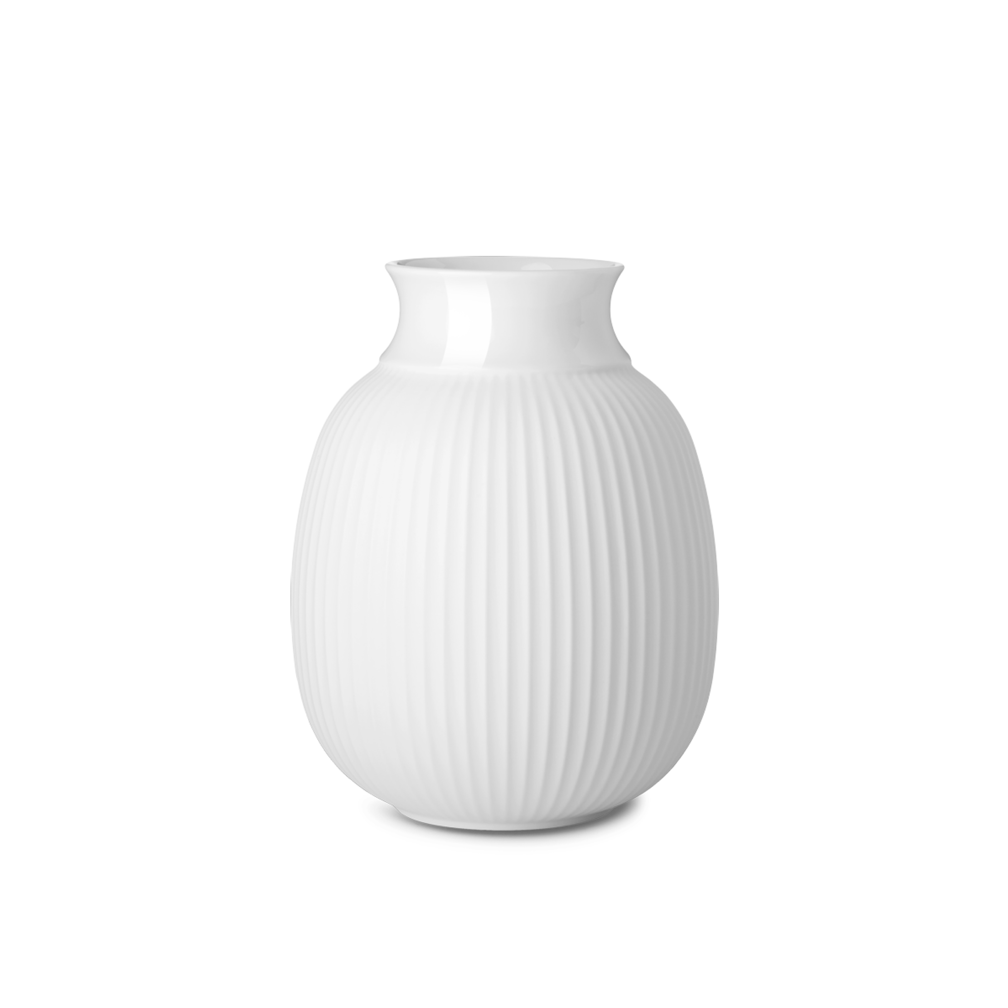 Lyngby Porcelaen Curve Vase - White Porcelain 17.5cm