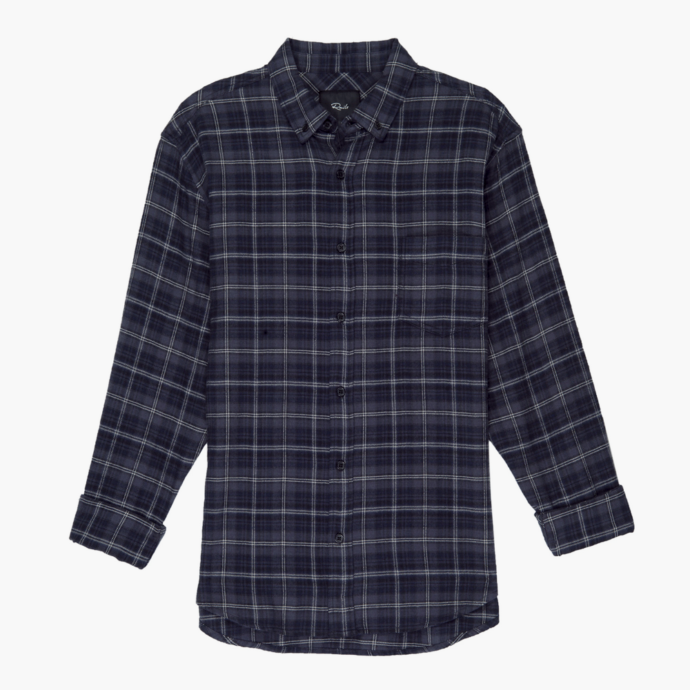 Rails Lennox Plaid Shirt - Black Blue Smoke Cinder