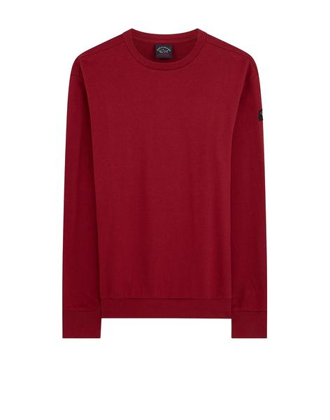 Cotton Logo Badge Sweatshirt In Dark Wine