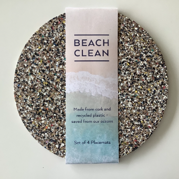 Cork and Recycled Plastic Beach Clean Round Placemat Set of 4