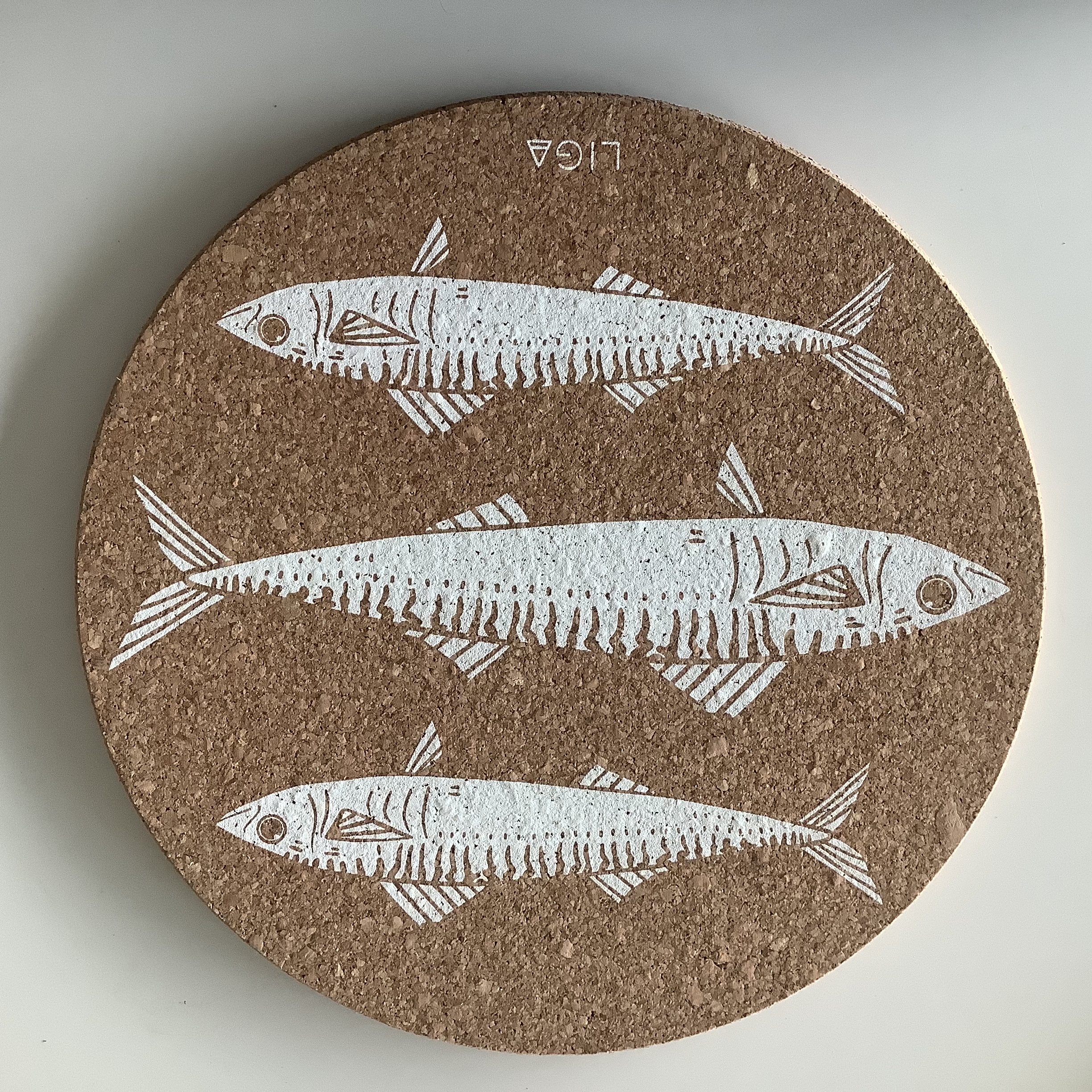 Cork Placemat White Mackerel