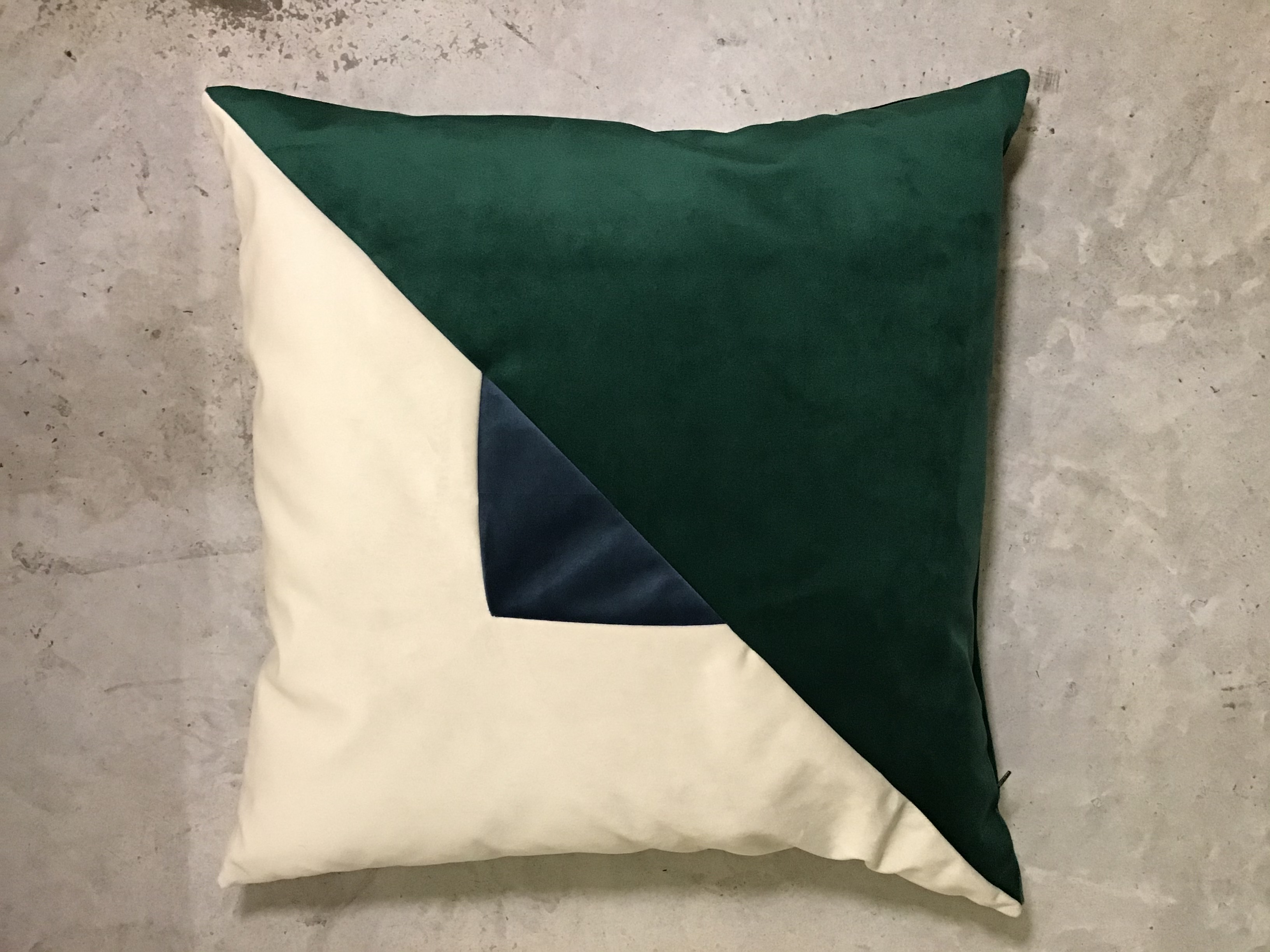 Pipa Simon Green Geometric Velvet Cushion 50x50