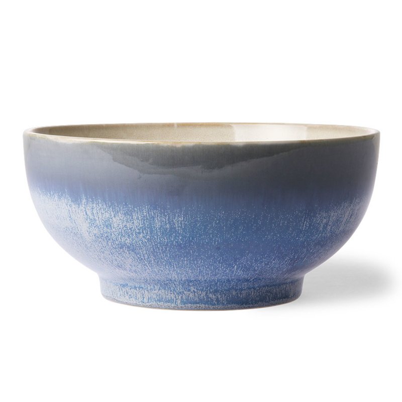 HKliving Ceramic 70's Salad Bowl L, Ocean, 23x23x10,5cm