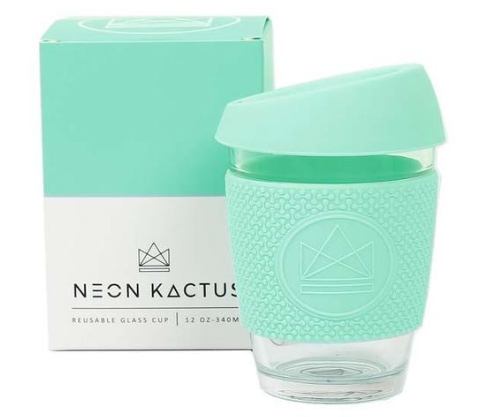 Neon Kactus Free Spirit Reusable Glass Cup 12 Oz