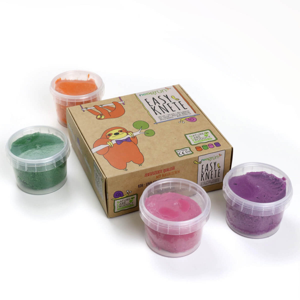 Pink Purple Green and Orange Natural Vegan Modeling Paste