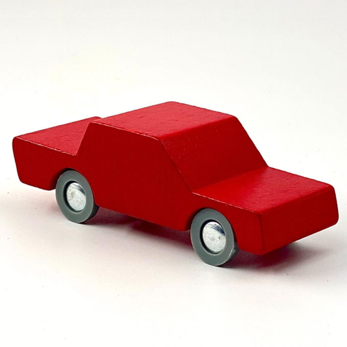WAYTOPLAY Red Wooden Car Toy